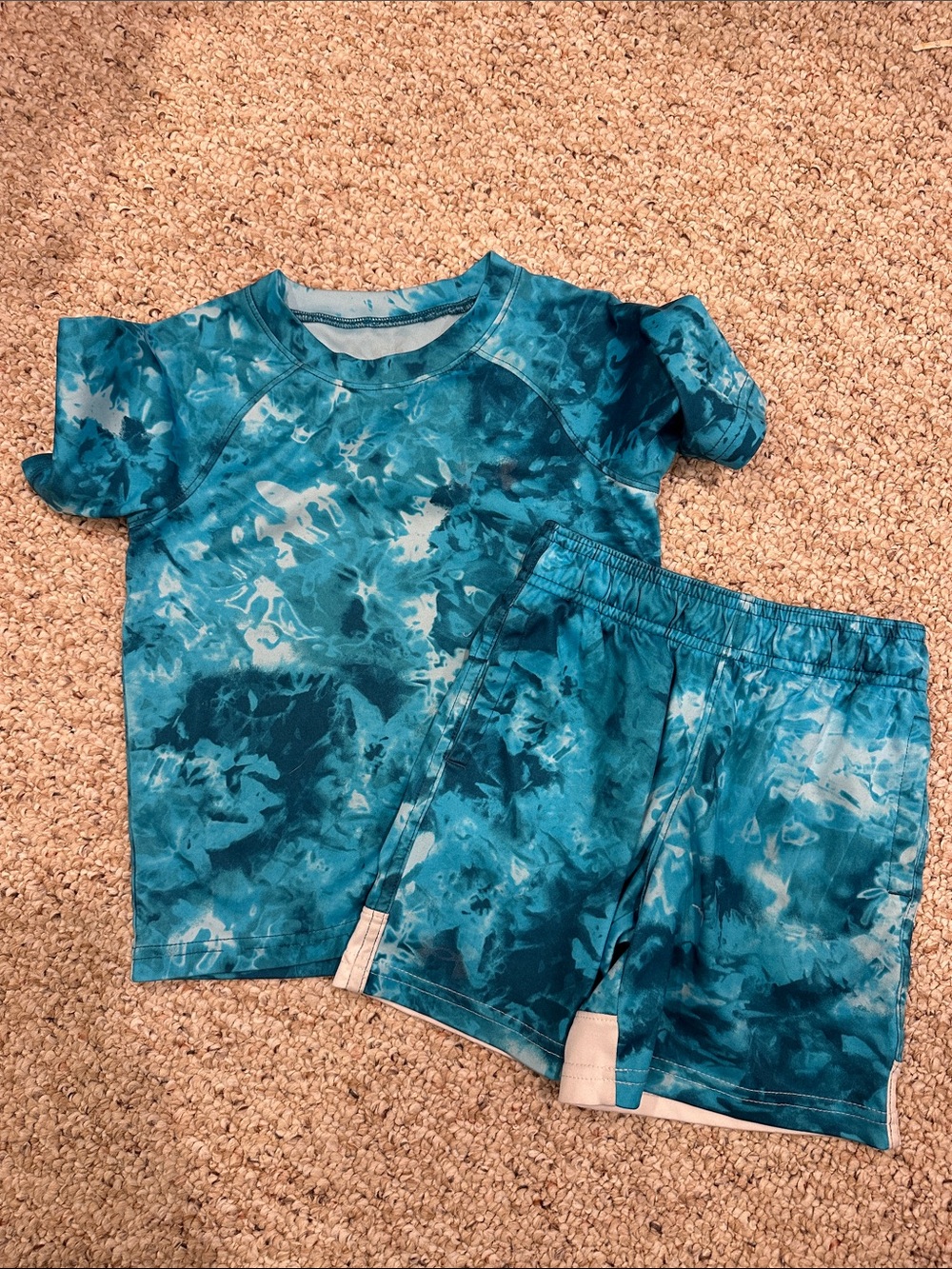 Under Armour Blue Teal Tie-Dye Kids Matching Set